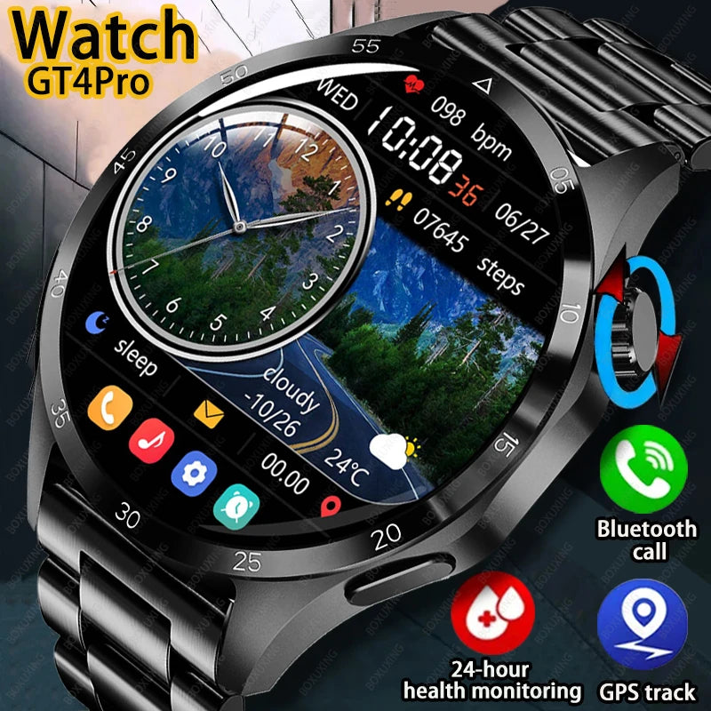 2024 novo gps relógio inteligente masculino para huawei gt4pro tela hd bluetooth chamada relógios nfc ip68 à prova dip68 água freqüência cardíaca smartwatch mulher
